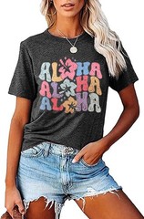 Hawaiian Shirt Women’s Family Vacation Tee Hawaii Trip Summer T-Shirt Grey S
