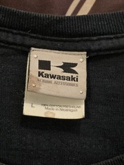 Vtg Y2K Kawasaki Racing Motocross Spellout Logo T Shirt Black Men’s Size Large
