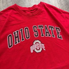 1990s Red Ohio State Arch Logo Spell-out Tee