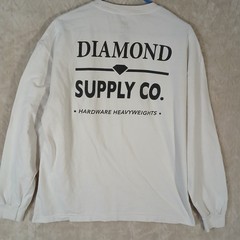 Diamond Supply Co Mens White Long Sleeve Graphic T-Shirt Hardware Heavyweights L