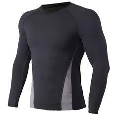 2 Packs Athletic Long Sleeve Compression Shirts Dry Fit Sports Gym Shirts Blue