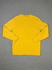 Polo Ralph Lauren Shirt Mens XL Yellow Waffle Knit Long Sleeve Crew Neck