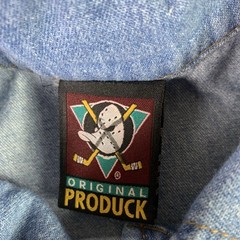 vtg 90s Mighty Ducks Original Produck Shirt Chambray Mens Large Blue Made in USA
