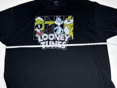 Looney Tunes T Shirt Men 4XL Black Bugs Bunny Marvin Martian Cartoon Graphic