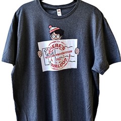 Fruit Of The Loom Vintage Gray T-Shirt Witness Protection Where’s Waldo? Mens XL