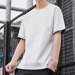 Universal Men’s Polyester Fiber Plain Crew Neck Tee Short Sleeves T-Shirt M-3XL