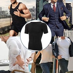 Men Compression Slim Body Shaper Gynecomastia T-shirt Posture Corrector Vests US