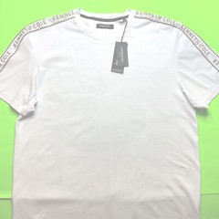 New KENNETH COLE Men’s Short Sleeve T-shirt Size XXL White w/Beige
