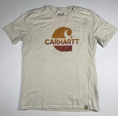 Carhartt Shirt Mens Small White Relaxed Fit Sunset Logo Graphic Loose fit Tee