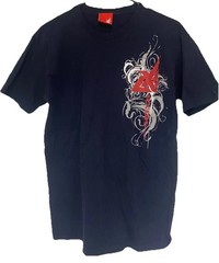 Y2K Tribal Tattoo Graphic T-shirt Mens M Navy Blue Gothic Grunge Punk Streetwear