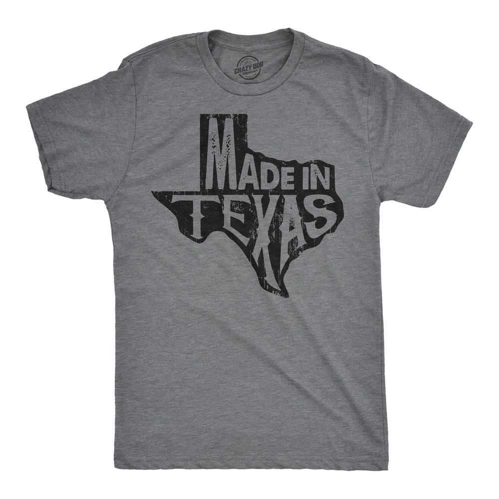 Mens Made In Texas T Shirt Funny Hometown Pride Lonestar State Tee