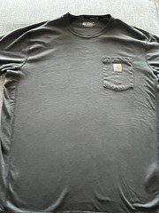 Carhartt Force Work Shirt XL Relaxed Fit Gray Chest Pocket Crewneck Mens