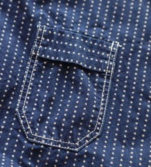 The Real McCoy’s Double Diamond Indigo Star Wabash Work Shirt S Indigo Men’s