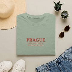 Prague Czech Republic Coordinates T-Shirt | Travel City Tee