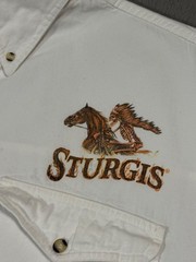 Sturgis Motorcycles Black Hills Rally Vtg 3D Skeleton Horse Tank Top T Shirt 5XL