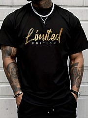 Limited Edition Gold color Script Graphic Tee – Black Urban Streetwear