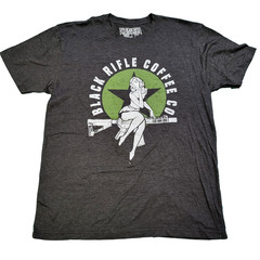 Men’s Graphic T-Shirt – Black Rifle Coffee Company Bomber Pin-Up Shirt Large