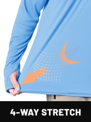 UPF50+ Mens Sun Block Hoodie Long Sleeve Skin Protection Sun Shirts Fishing Tops
