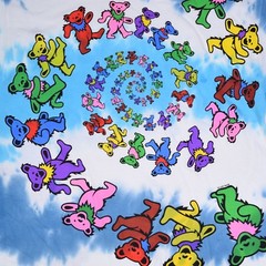 GRATEFUL DEAD-SPIRAL BEARS- Cloud TIE DYE T-SHIRT L-XL-XXL Garcia,Lesh LMTD-RARE