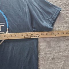 Ariat Mens Medium Blue Graphic T Shirt USA Logo Buckle Western Casual Tee