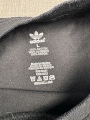 Adidas Originals T-Shirt Mens L Black Multicolor Trefoil Logo 100% Cotton