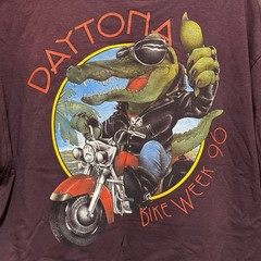 3D Emblem Daytona Bike Week 1996 T Shirt XL Double Sided Eagle Crocodile Chopper