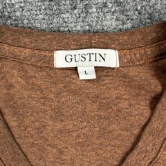 Gustin Shirt Mens Large Brown Heather V Neck Tri Blend T-Shirt California USA