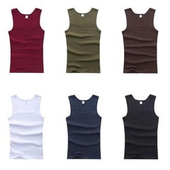 3pcs Men’s Cotton Tank Tops Sleeveless Muscle Vest Solid Undershirts