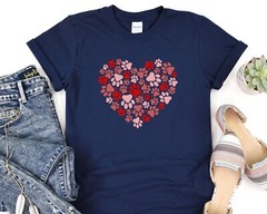 Paw Heart T-Shirt Dog Lover Tee Gift Animal Lover Shirt Fur Mama T-Shirt
