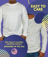 BROOKLYN VERTICAL Mens Long Sleeve Cotton T Shirt Crew Neck 5 Colors S-5XL