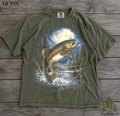 Rainbow Trout Moon Fishing Comfort Tee Angler Fisherman Gift