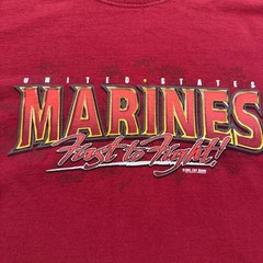United States Marines T Shirt Mens 2XL Red First To Fight Double Graphic 7.62