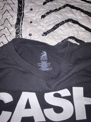 Zion Rootswear Men’s L Black Johnny Cash Graphic Logo Cotton Crew Neck Tee
