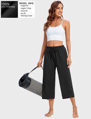 Workout Shorts Wide Leg Pants for Summer Capris,Sports Lounge Pants with Pock…