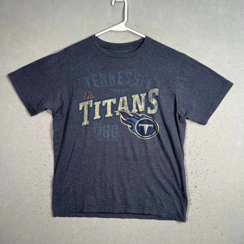 NFL Team Apparel Tennessee Titans T Shirt Adult Large Blue Football Mens