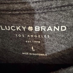 Lucky Brand Men’s Large Gray Whiskey Graphic Tee T-Shirt Retro Casual Lounge