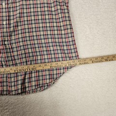 Ralph Lauren Shirt Mens Large Cream Red Black Plaid Blake Short Sleeve Work Wear