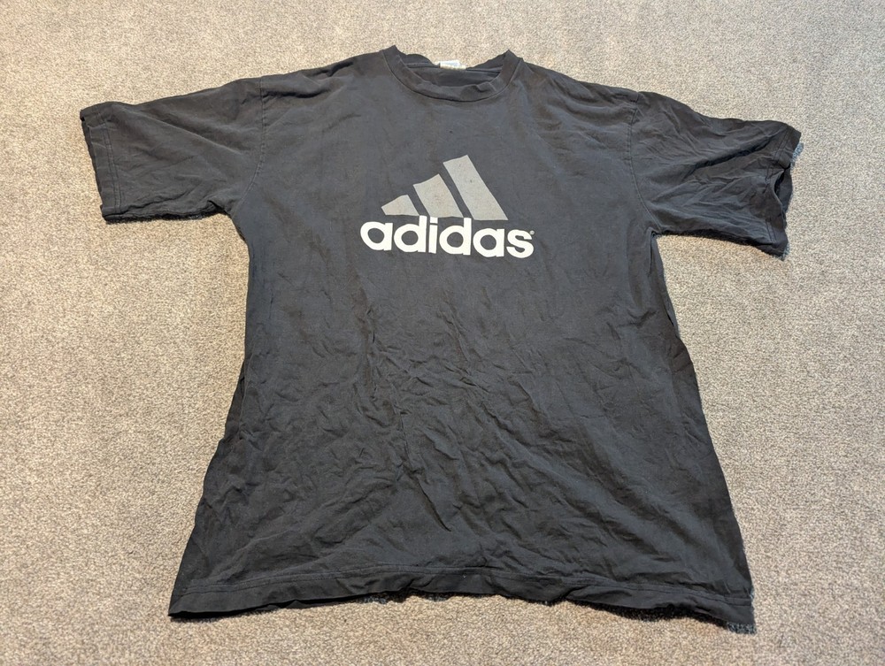 Vintage Adidas Shirt Mens Extra Large Black 90s Logo T-shirt