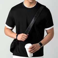 Loose Fit Pure Color Men’s Short Sleeve T-Shirt for Daily Club Home Use