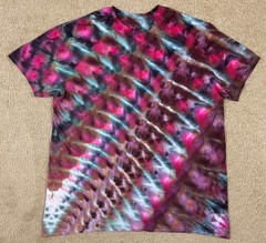 Handmade Ice Tie Dye T-Shirt XL Mens Womens Soft Cotton Blue Maroon Rolled