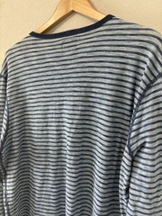 Lucky Brand Mens XL Blue White Striped Henley Shirt Long Sleeve 100% Cotton
