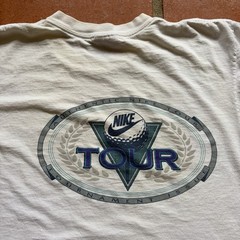 Vintage Tiger Woods Golf Nike Tour T-Shirt Size Medium White 90s