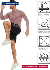 Kinglaman 6 Pack Long Sleeve Shirts for Men Dry Fit UPF 50+ Athletic Gym SPF UV