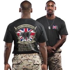 British Soldier T Shirt Military Ex Army Marine Armed Forces Jesus Quote Mens