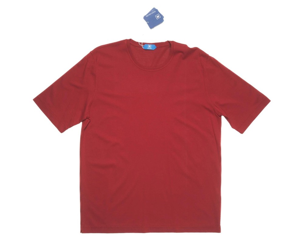 Kired by Kiton NWT $295 ‘Bacio’ Red Crepe Cotton Short Sleeve T-Shirt M (50 IT)