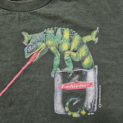 Vtg Gildan Budweiser 1997 XXL We Could’Ve Been Huge Iguana Shirt Mens 2XL Green