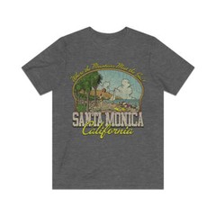 Santa Monica Where the Mountains Meet the Sea 1962 Vintage Men’s T-Shirt
