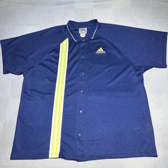 Vintage Adidas Basketball Warm Up Shooting Snap Button Jersey Shirt Size 2XL