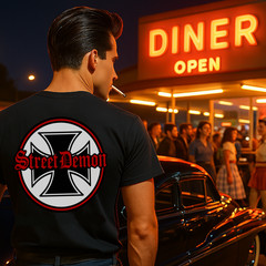 Street Demon | Soft-Style Tee | Back Print | 50’s Hot Rod Rebelwear