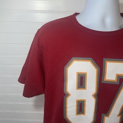 Rob Gronkowski #87 Tampa Bay Shirt Men Large Red Double Sided RN#90836 Bucs